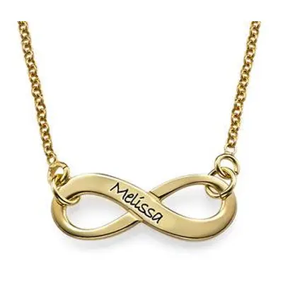 Engraved Infinity Necklace in 18ct Gold Plating