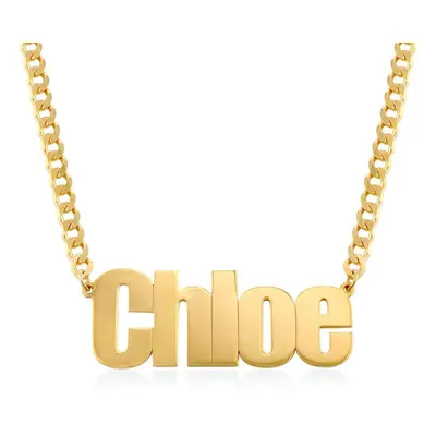 Large Gourmet Chain Name Necklace in 18ct Gold Vermeil