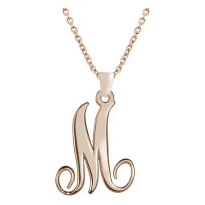 18ct Rose Gold Plated Single Initial Necklace