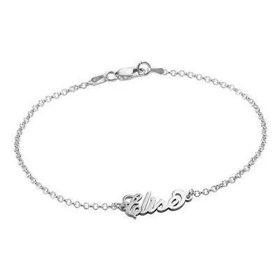 Tiny Carrie Name Bracelet in Sterling Silver