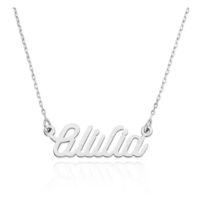 Twirl Script Name Necklace in 10ct Solid White Gold