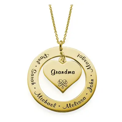 Grandmother / Mother Necklace with Engravings in 18ct Gold Vermeil