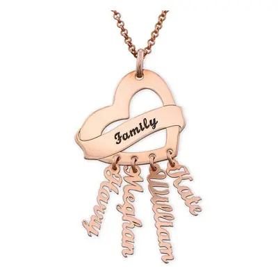 Mother Necklace in Rose Gold Plating with Name Charms