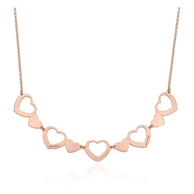 Multi-Heart Necklace in 18ct Rose Gold Plating