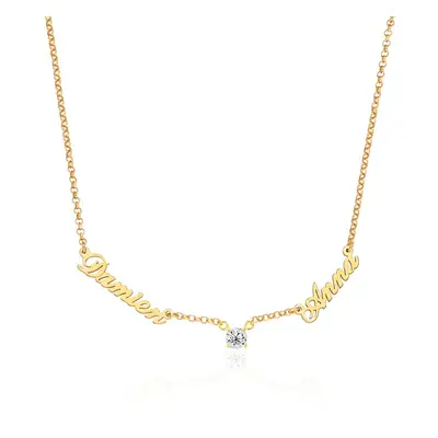 Heritage Multiple Name Necklace with 0.30ct Diamonds in 18ct Gold Plating