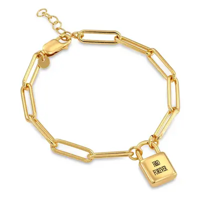 Allie Padlock Link Chain Bracelet in 18ct Gold Plating