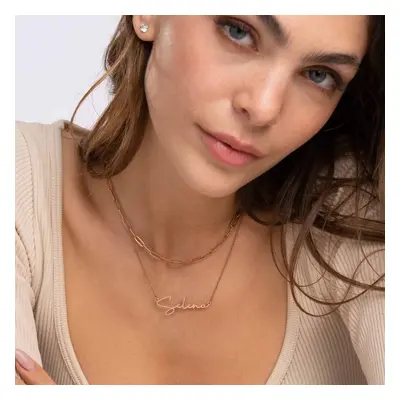 Paris Name Necklace in 18ct Rose Gold Vermeil