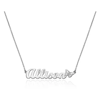 Teen's Butterfly Name Necklace in Sterling Silver