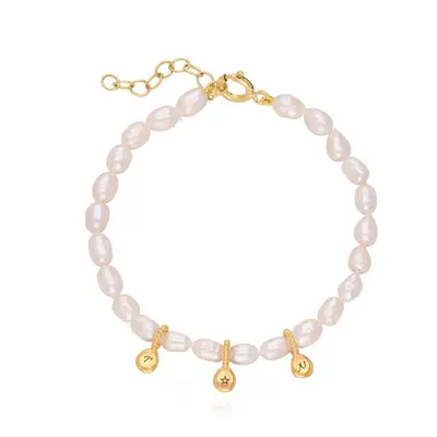 Initial Pearl Anklet in Vermeil