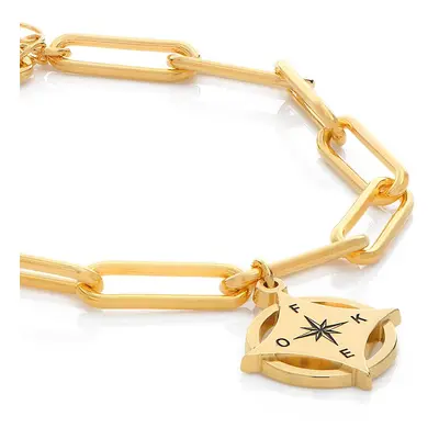 Kaia Initial Compass Bracelet in 18ct Gold Vermeil