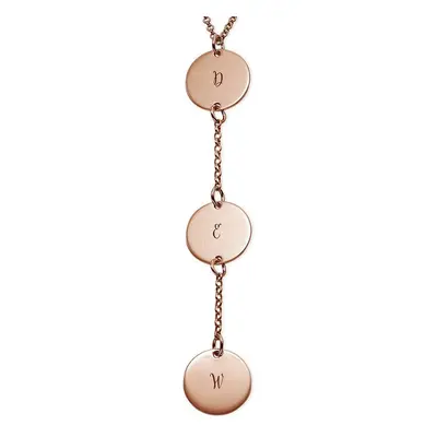 Personalised Y Necklace in Rose Gold Plating