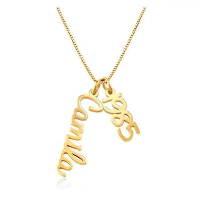 Vertical Cursive Name Necklace in 18ct Gold Plating