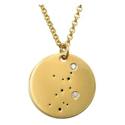 Virgo Constellation Necklace with Diamonds in Gold Plating