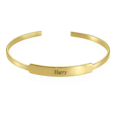 Open Name Bangle Bracelet in 18ct Gold Plating