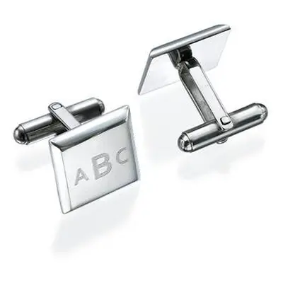 Personalised Square Letter Cufflinks in Stainless Steel