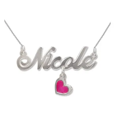 Sterling Silver Dangling Charm Name Necklace