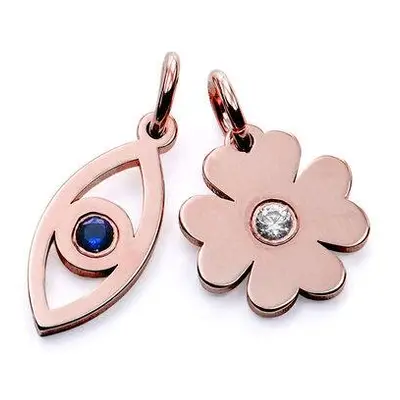 Linda Evil Eye and Clover Pendant in 18ct Rose Gold Plating