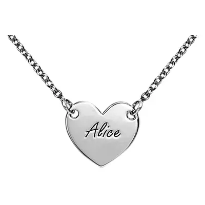 Engraved Heart Necklace in Sterling Silver