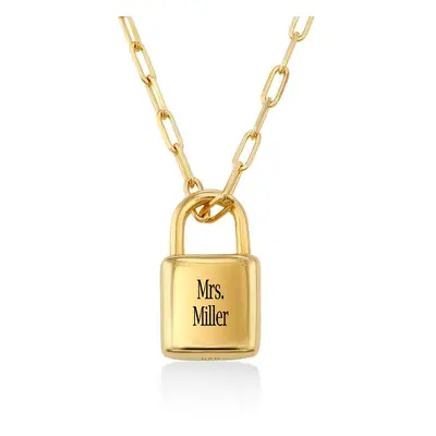 Allie Padlock Initials Link Necklace in 18ct Gold Vermeil