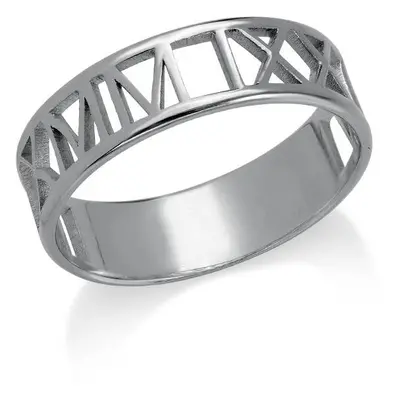 Roman Numeral Ring for Women in Sterling Silver