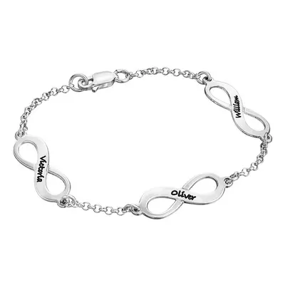 Multiple Infinity Bracelet in 14ct Solid White Gold