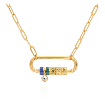 Linda Carabiner Necklace with 0.25ct Diamond in 18ct Gold Vermeil