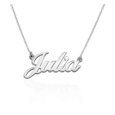 Hollywood Small Name Necklace in Premium Silver