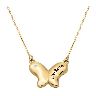 Butterfly Necklace for Girls with Cubic Zirconia in 10ct Gold