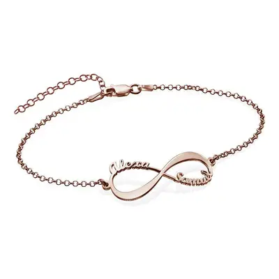 Personalised Infinity Name Bracelet in 18ct Rose Gold Plating