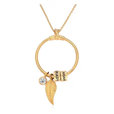 Linda Circle Pendant Necklace with 0.25ct Diamond in 18ct Gold Plating