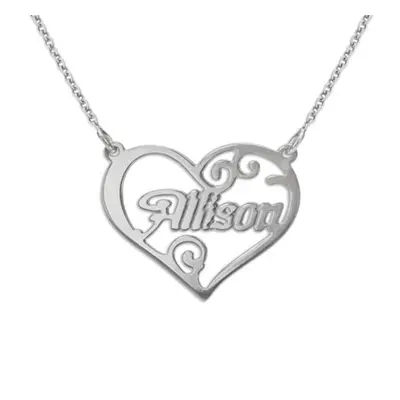 Personalised Jewellery - Intertwined Heart Name Necklace in Sterling Silver