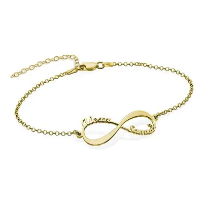 Personalised Infinity Name Bracelet in 18ct Gold Plating