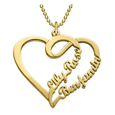 Couple Heart Necklace in 18ct Gold Vermeil