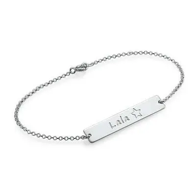 Personalised Nameplate Bracelet in Sterling Silver