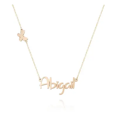 Charlotte Name Necklace with Charm in 14ct Solid Yellow Gold