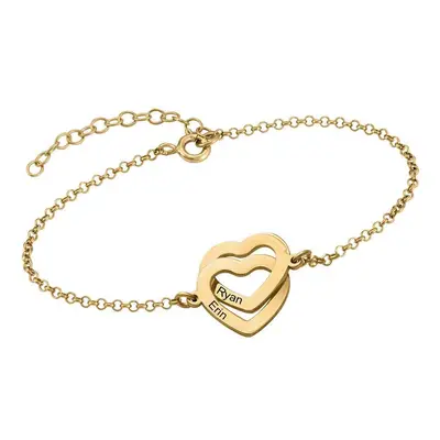 Claire Interlocking Hearts Bracelet in 18ct Gold Vermeil