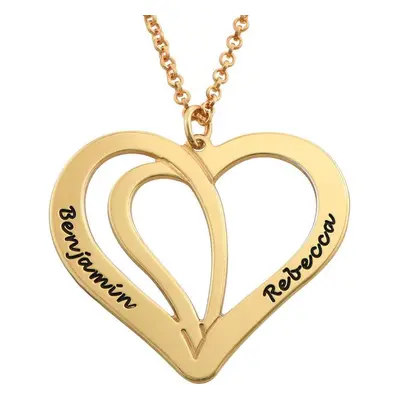 Engraved Couples Necklace in Gold Plated Sterling Silver