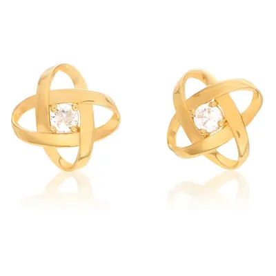 Galaxy Stud Earrings with Cubic Zirconia in 18ct Gold Plating