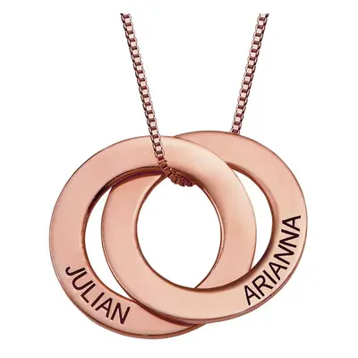 Russian Ring Necklace with 2 Rings in 18ct Rose Gold Plating