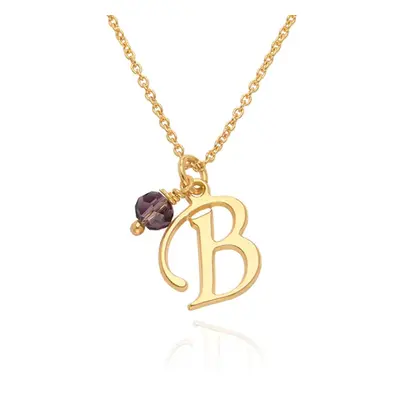 Initial Necklace with Birthstone in 18ct Gold Vermeil