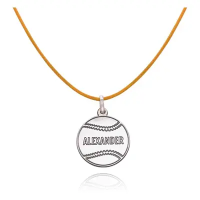 Boys Baseball Necklace in Sterling Silver