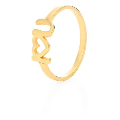 I Heart You Initial Ring in 18ct Gold Vermeil