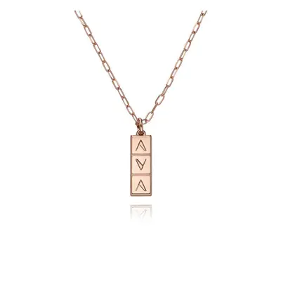 Vertical Tile Necklace in 18ct Rose Gold Vermeil