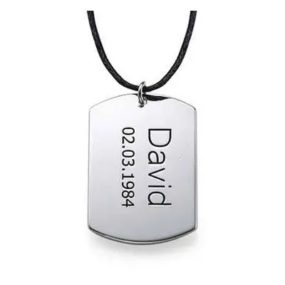 Men's Dog Tag Necklace in Sterling Silver