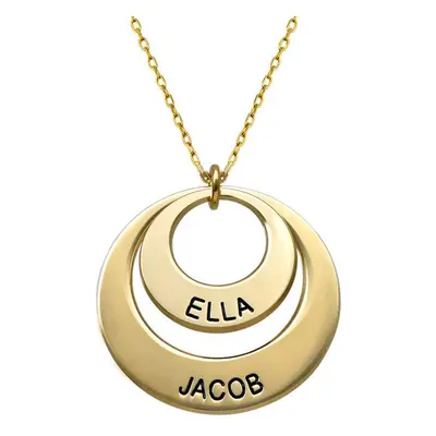 Personalised Jewellery for Mums - Two Disc Necklace in 10ct Solid Gold