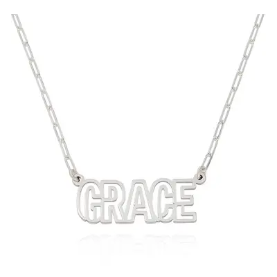 Outline Name Necklace in Sterling Silver