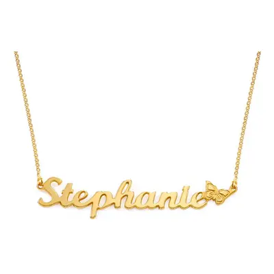 Butterfly Name Necklace in 18ct Gold Vermeil