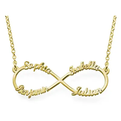 Infinity 4 Names Necklace in 18ct Gold Vermeil