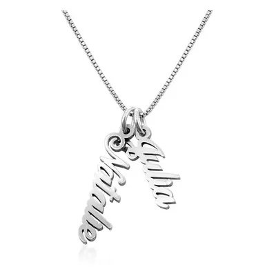 Vertical Name Necklace in Sterling Silver