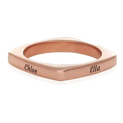 Iris Custom Square Ring in 18ct Rose Gold Plating